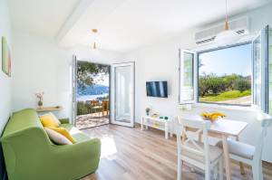 Inside the cottage towards the entrance
