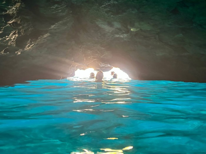 Inside blue cave