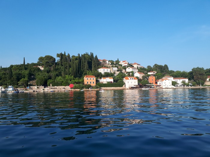 The pier at the entrance to the village