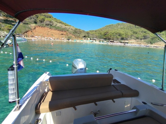 Šunj beach from the back of our boat