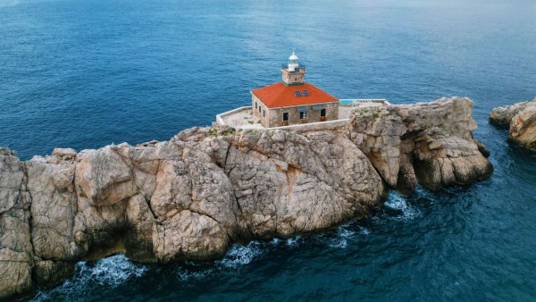 Lapad rocks with a lighthouse